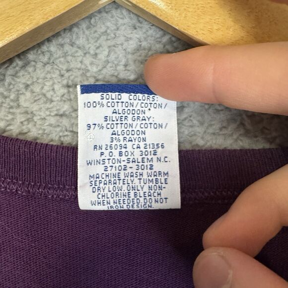 VTG Champion T‎ Shirt Mens XL Purple Short Sleeve Cotton Y2K Single Stitch - Picture 4 of 9